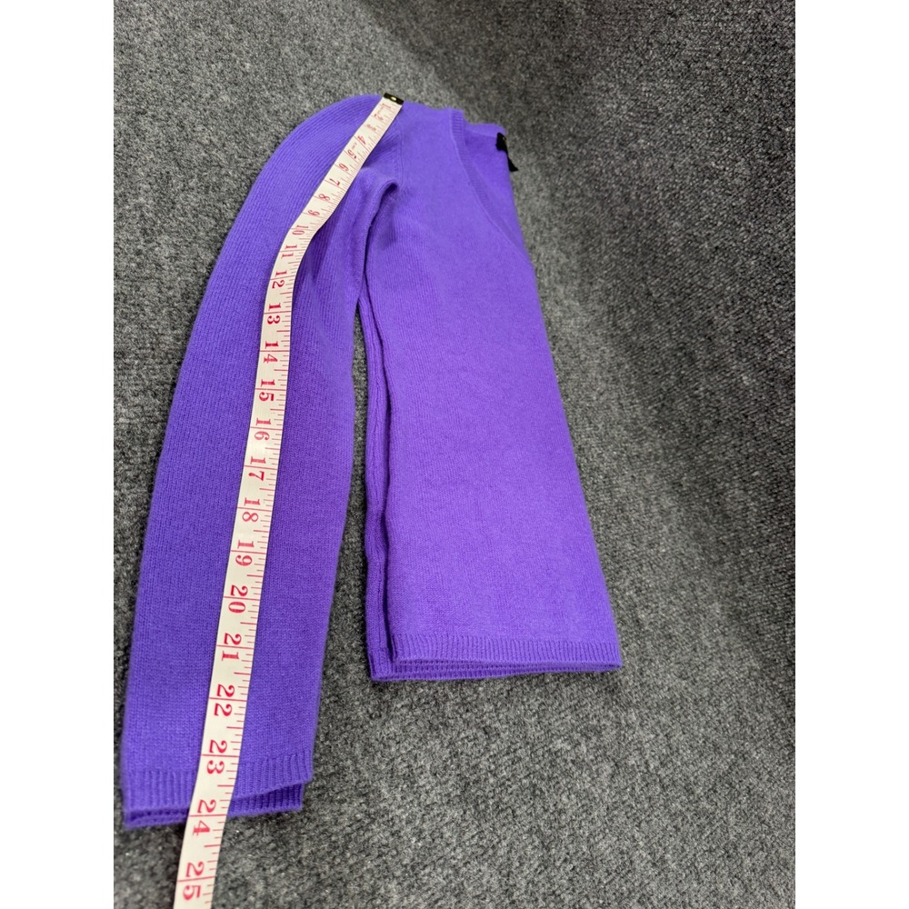 Charter Club Luxury 100% Cashmere Purple V-Neck Sweater Womens XS WPL8046 - Picture 7 of 9